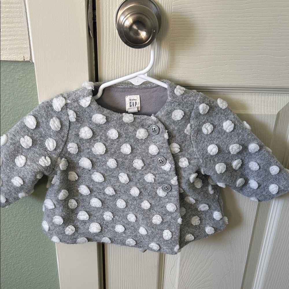 GAP Gray and White Polka Dot Baby Jacket